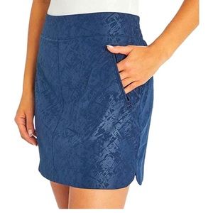 Medium Orvis Navy Blue Shattered Glass Print Lightweight Sports Skort w Pockets